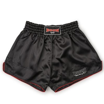 boon retro muay thai shorts black RT01-BK