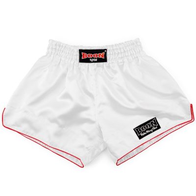 boon retro muay thai shorts white RT01-WT